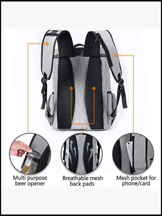 Insulated Backpack Cooler Leakproof Lightweight Soft Outdoor Picnic Camping - Picture 5 of 7